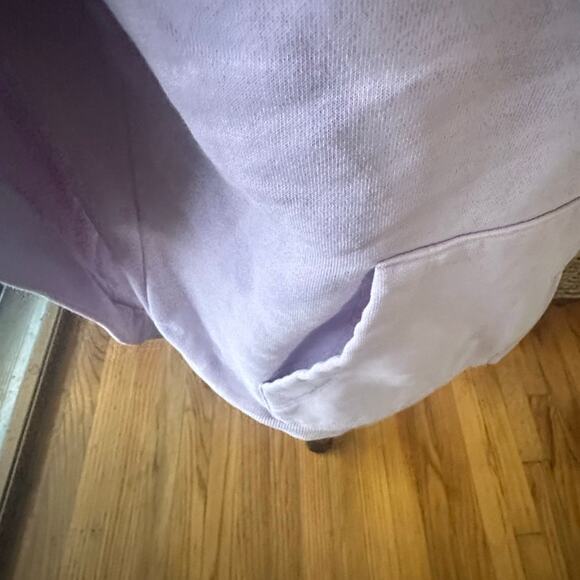 Guess Purple Full-Zip Hoodie – Sequin Logo Sleeve, Soft & Stylish - Picture 6 of 7